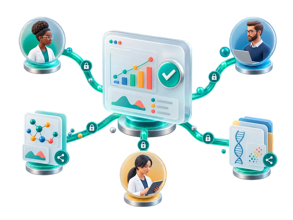 Verified research results shared securely with selected collaborators