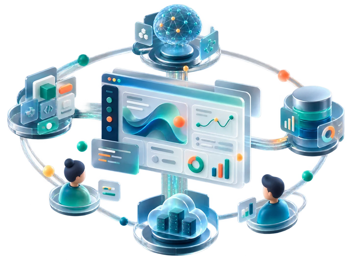 One integrated IONDS workspace connecting interfaces, data, cloud computing, and collaborators